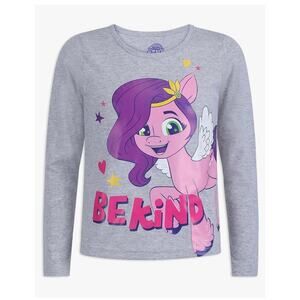 New My Little Pony Girls Gray Long Sleeve Graphic T-Shirt Youth Size 5 NWT